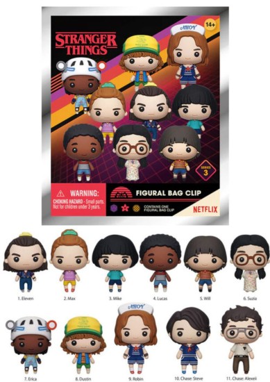 MONOGRAM: STRANGER THINGS (SERIES3) (BLIND BAG/RANDOM) 3D FOAM BAG CLIPS FIGURES