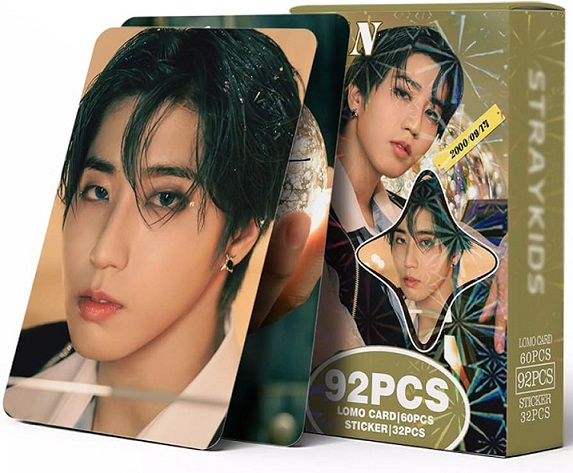 Stray Kids Photocards 92 PCS Stray Kids Hollow Photo Cards Stray Kids lomo Card Gift Lomo Cards Merch for Stray Kids Boys and Girls (Han)