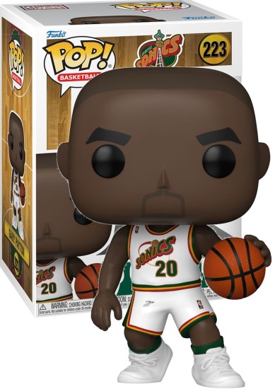 FUNKO POP! BASKETBALL: #223 SEATTLE SONICS - GARY PAYTON (WHITE HOME UNIFORM)  VINYL FIGURE