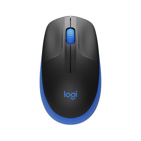 Logitech M190 Wireless Mouse Full Size, Black/Blue