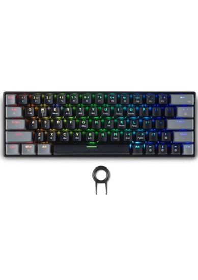 SPARTAN GEAR - PEGASUS 2 RGB WIRED & WIRELESS 63 KEYS MECHANICAL GAMING KEYBOARD (COLOR: BLACK/GREY)