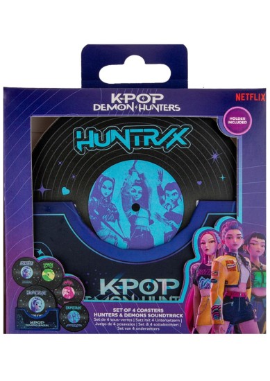 CINEREPLICAS: K-POP DEMON HUNTERS - HUNTERS & DEMONS SOUNDTRACK COASTERS ( SET OF 4)