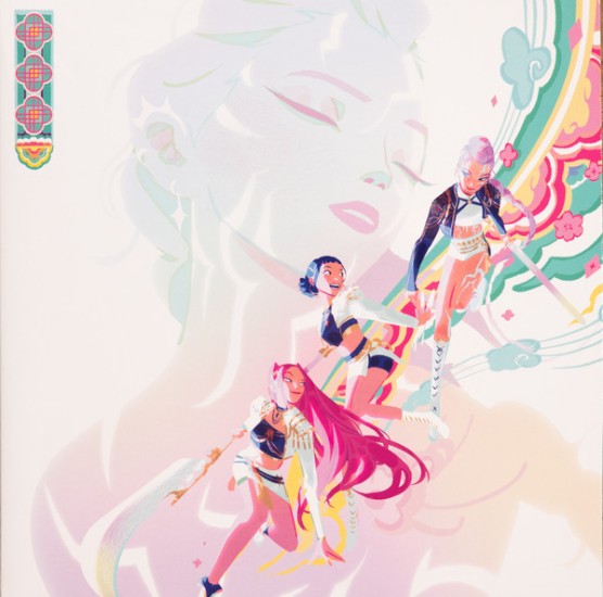 Various – KPop Demon Hunters (Soundtrack From The Netflix Film)(Vinyl, LP, Album, Record Store Day, Reissue, Black With Pink & Cyan Swirl, Gatefold, HUNTR/X Edition)