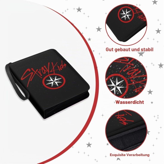 Stray Kids Photocard Binder 400 Pockets, 3 Ring Kpop Binder with 4 Pockets, Total 50 Pages Cute Cartoon Card Collector, Idol Photo Album for Kpop Fans, Boys and Girls, Black - Image 4